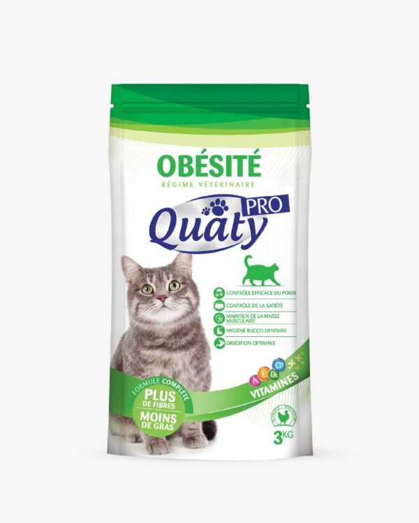 Quaty pro croquettes au volaille pour chats obésité